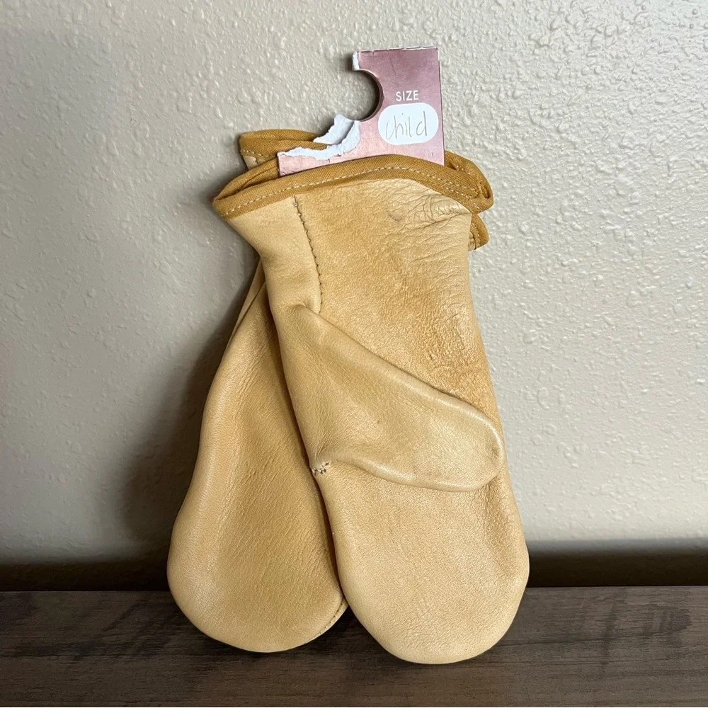 Deerskin Leather Mittens Toddler Youth Size Suede Century Leather Products Uber